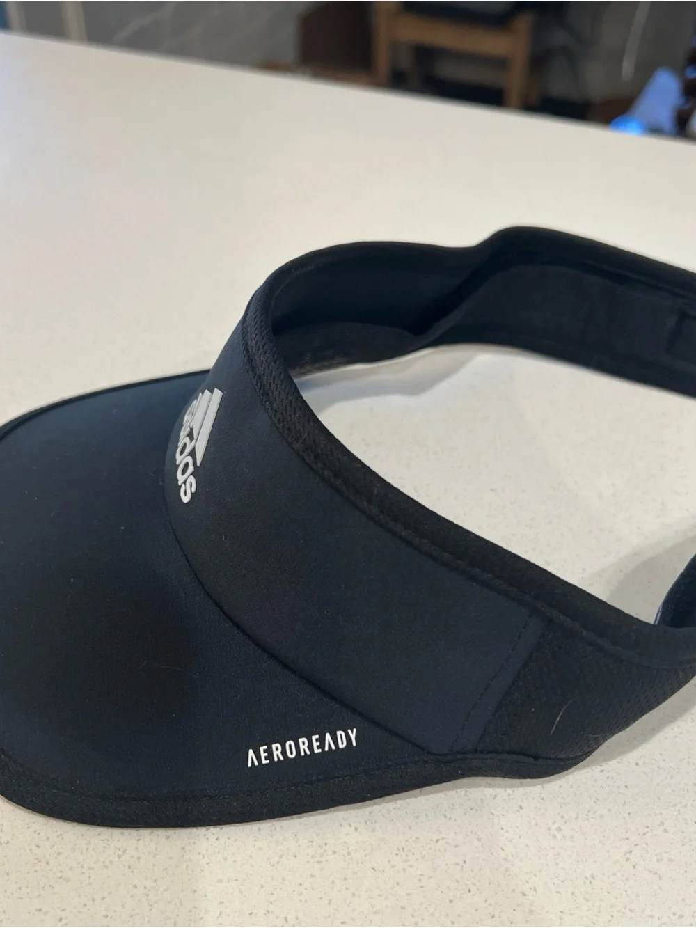 adidas Unisex Black Visor with White Logo